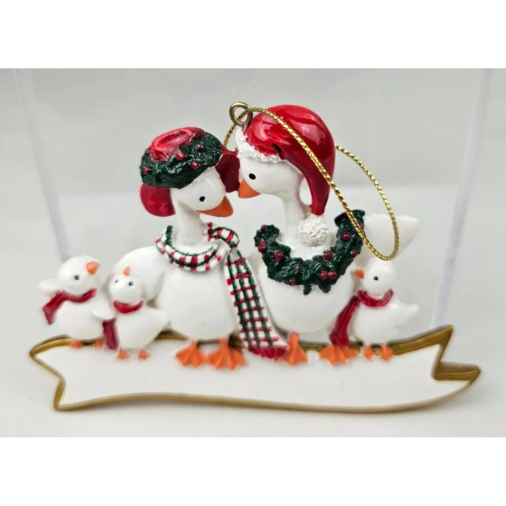 Holiday Goose Family Ornament Christmas Tree Decoration Festive Geese Banner‎